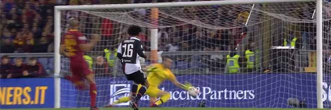 Antonio Mirante faz duas defesas espetaculares com chance reduzida – AS Roma 2-0 Juventus FC