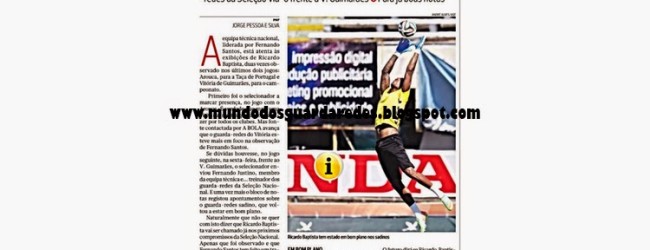 Ricardo Batista observado pela selecção – A Bola
