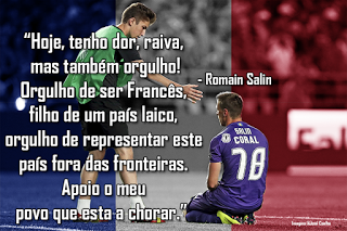 Romain Salin tem “dor” pelos atentados de Paris, mas sente “orgulho” por França