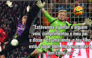 Kasper Schmeichel farto das comparações com o pai