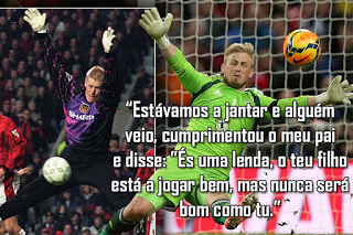 Kasper Schmeichel farto das comparações com o pai