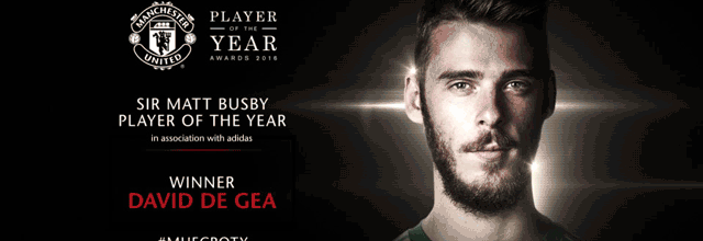 David De Gea vence prémio de Jogador do Ano pelo terceiro ano consecutivo