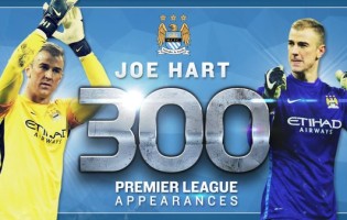 Joe Hart chegou aos 300 jogos na Premier League