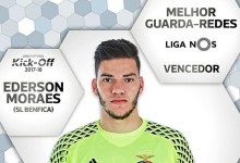 Ederson Moraes vence prémio de Melhor Guarda-Redes da Primeira Liga 2016/2017