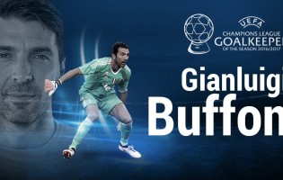 Gianluigi Buffon vence prémio de Melhor Guarda-Redes da Champions League 2016/2017