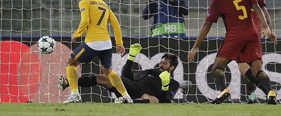 Alisson Becker fecha baliza em nove defesas e 82% eficácia de passe – AS Roma 0-0 Atlético de Madrid