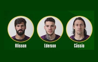 Alisson Becker, Cássio Ramos e Ederson Moraes convocados pelo Brasil para o Mundial’2018