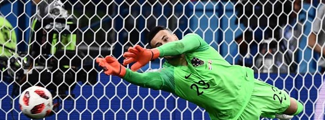 Danijel Subasic iguala Ricardo Pereira com maior número de penaltis defendidos numa decisão de Mundial