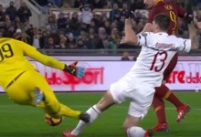 Gianluigi Donnarumma faz desvio e atira-se para completar dupla-defesa – AS Roma 1-1 AC Milan