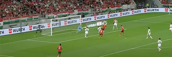 Balázs Tóth aparece diante de vários remates – Hungria 2-3 Portugal